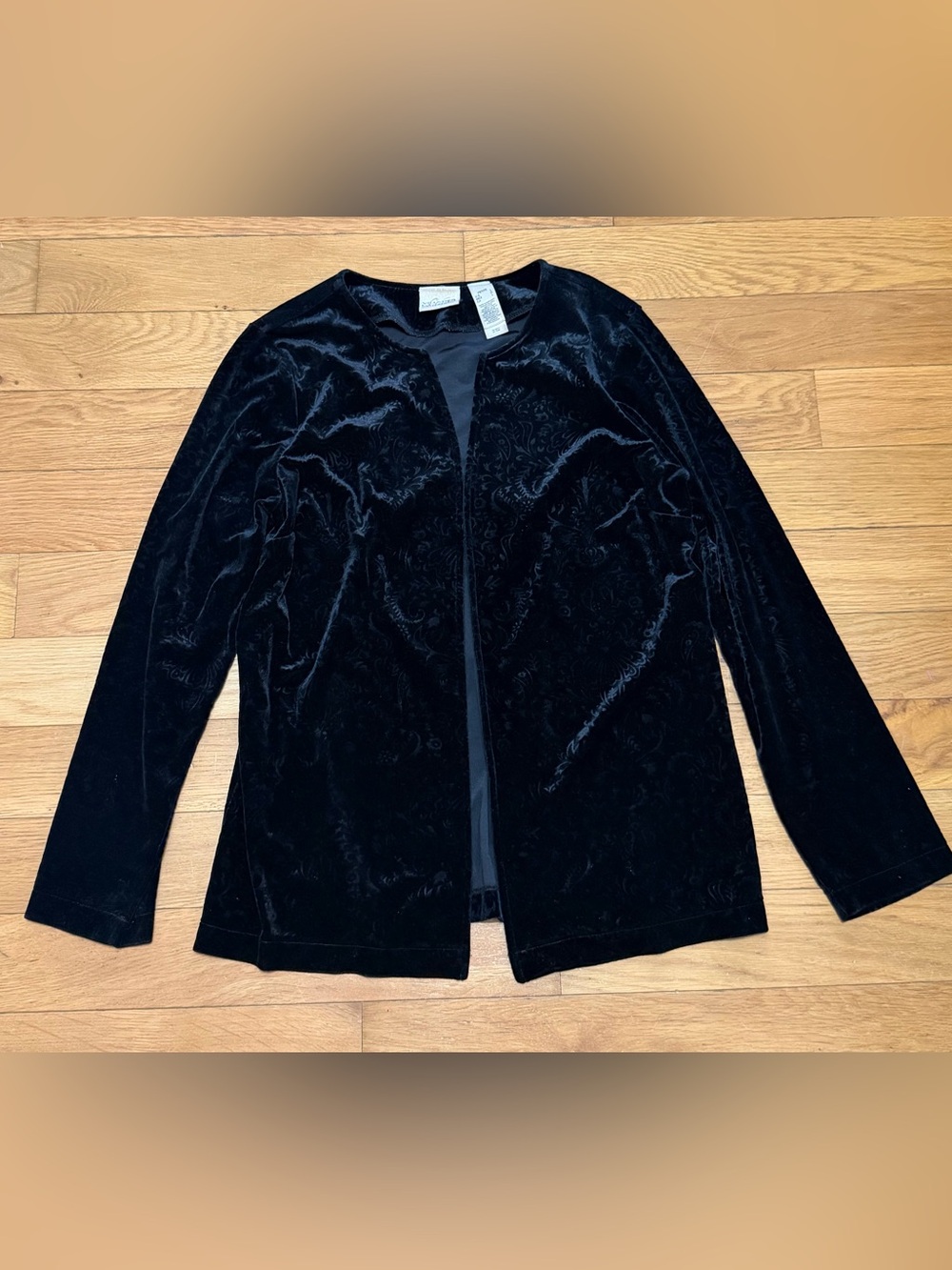villager Black Velvet Cardigan